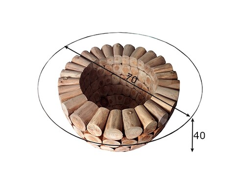 Diivanilaud PURE NATURE tiigipuu, 70x70xH40 cm