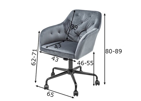 Kontoritool DUTCH COMFORT hall, 60x65xH80-89 cm