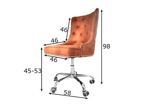 Kontoritool VICTORIAN helepruun, 58x65xH89-97 cm