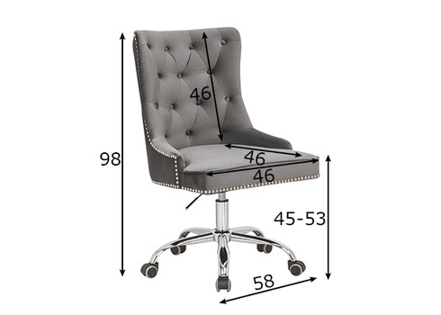 Kontoritool VICTORIAN hõbehall, 58x65xH89-97 cm