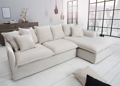 Nurgadiivan HEAVEN valge, 255x160xH80 cm