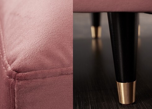 Nurgadiivan VELVET II vanaroosa, 260x83xH85 cm