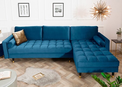 Nurgadiivan VELVET II tumesinine, 260x83xH85 cm