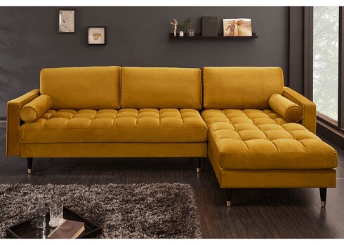 Nurgadiivan VELVET II sinepikollane, 260x83xH85 cm