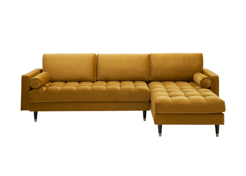 Nurgadiivan VELVET II sinepikollane, 260x83xH85 cm