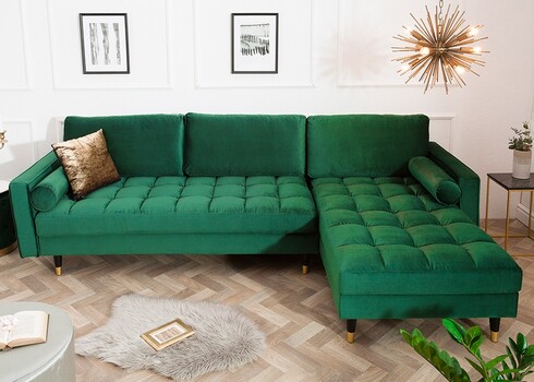 Nurgadiivan VELVET II roheline, 260x83xH85 cm