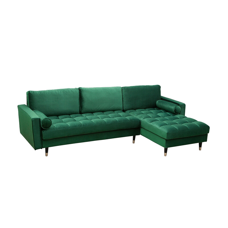 Nurgadiivan VELVET II roheline, 260x83xH85 cm