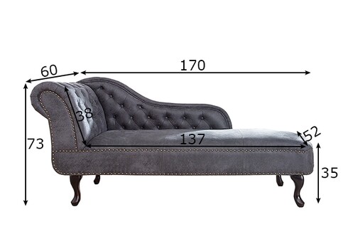 Lamamisdiivan CHESTERFIELD antiikhall, 170x60xH80 cm