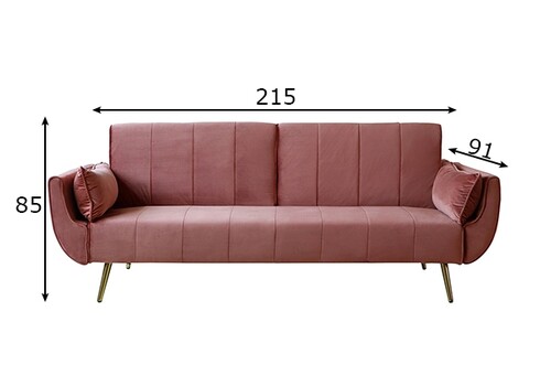 Diivanvoodi DIVANI II vanaroosa, 215x91xH85 cm