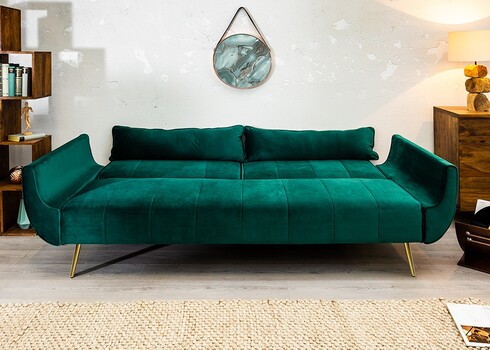 Diivanvoodi DIVANI II smaragdroheline, 215x91xH85 cm