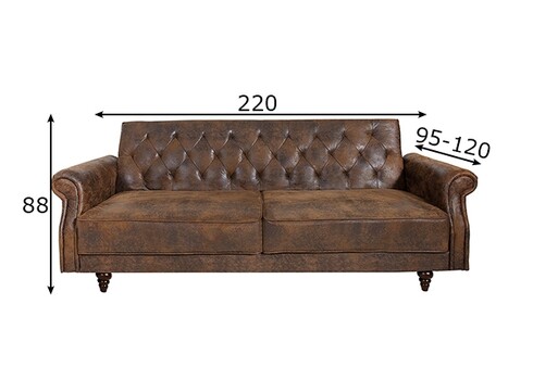 Diivanvoodi MAISON BELLE II antiikpruun, 220x95xH88 cm