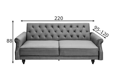 Diivanvoodi MAISON BELLE II hall, 220x95xH88 cm