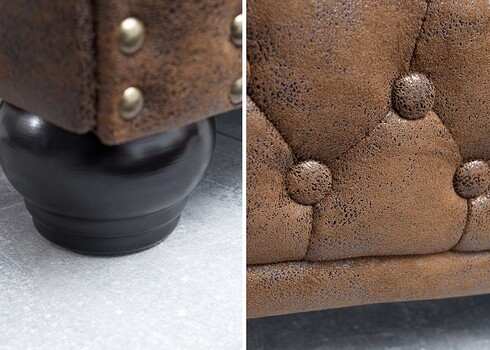 Diivan CHESTERFIELD antiikpruun, 150x85xH73 cm