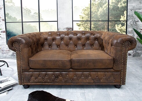 Diivan CHESTERFIELD antiikpruun, 150x85xH73 cm