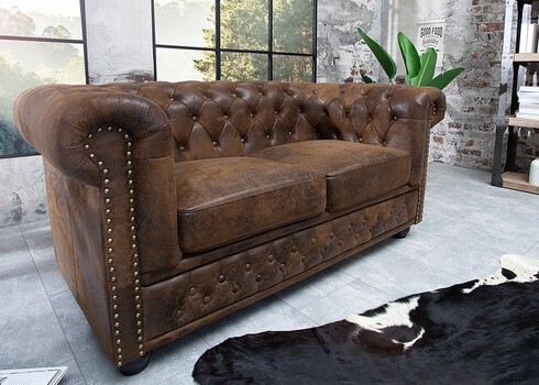 Diivan CHESTERFIELD antiikpruun, 150x85xH73 cm