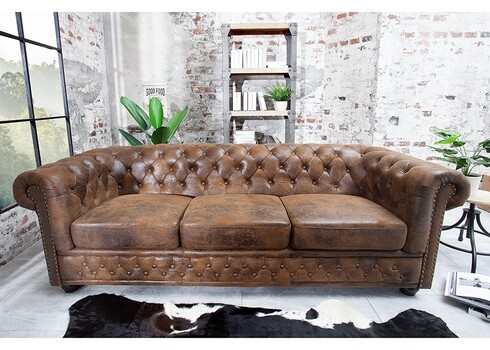 Diivan CHESTERFIELD antiikpruun, 205x85xH73 cm