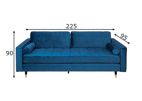 Diivan VELVET tumesinine, 225x95xH90 cm