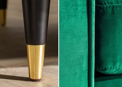 Diivan VELVET smaragdroheline, 225x95xH90 cm