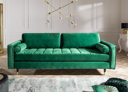 Diivan VELVET smaragdroheline, 225x95xH90 cm
