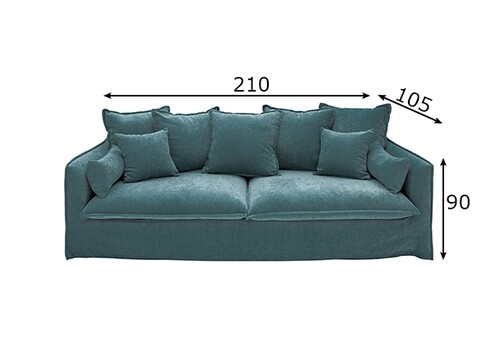 Diivan HEAVEN sinakashall,  210x105xH90 cm