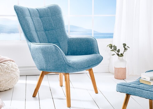 Tugitool SCANDINAVIA helesinine, 72x80xH97 cm