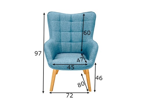Tugitool SCANDINAVIA helesinine, 72x80xH97 cm