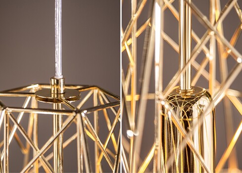 Rippvalgusti Cage S kuldne, 36x36xH30 cm