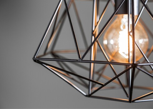 Rippvalgusti Cage S must, 36x36xH30 cm