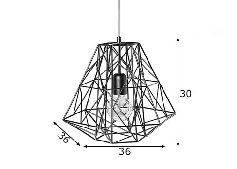 Rippvalgusti Cage S must, 36x36xH30 cm