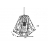 Rippvalgusti Cage S must, 36x36xH30 cm