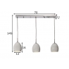 Rippvalgusti CEMENT betoonhall, 70x12xH145 cm