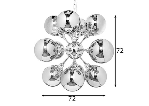 Rippvalgusti GALAXY hõbe, 72x72xH72 cm