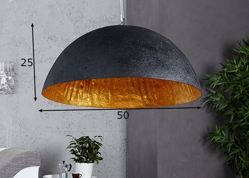 Rippvalgusti GLOW must / kuld, 50x50xH25 cm