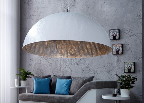 Rippvalgusti GLOW valge / hõbe, 70x70xH30 cm