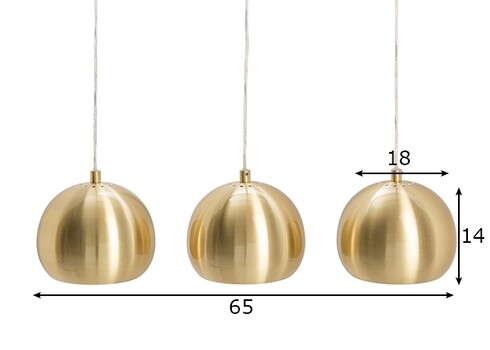 Rippvalgusti GOLDEN BALL kuldne, 56x18xH14 cm