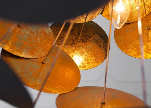 Rippvalgusti INFINITY must / kuldne, 65x65xH65 cm