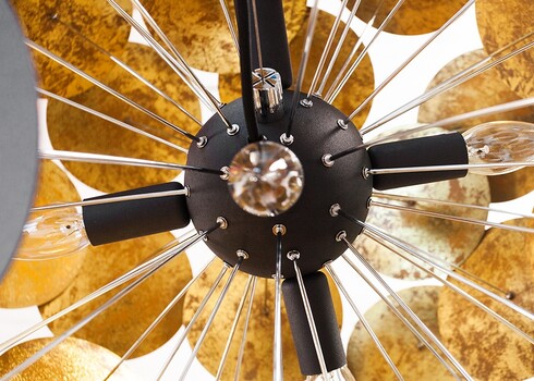 Rippvalgusti INFINITY must / kuldne, 65x65xH65 cm