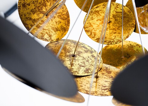 Rippvalgusti INFINITY must / kuldne, 65x65xH65 cm