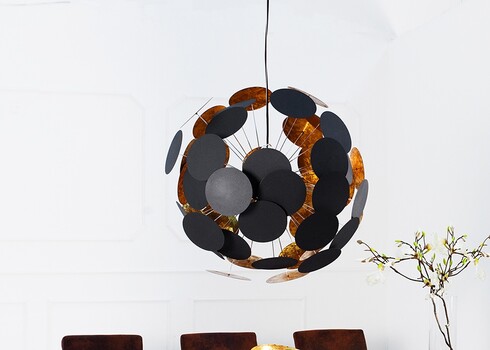 Rippvalgusti INFINITY must / kuldne, 65x65xH65 cm