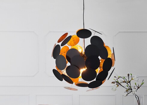 Rippvalgusti INFINITY must / kuldne, 65x65xH65 cm