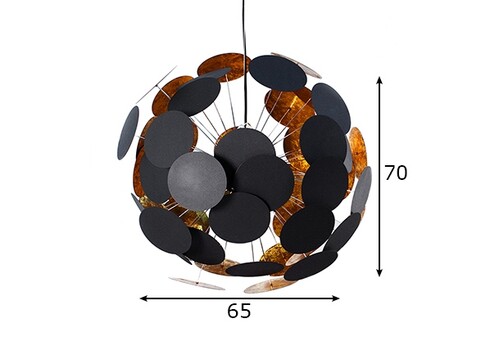 Rippvalgusti INFINITY must / kuldne, 65x65xH65 cm