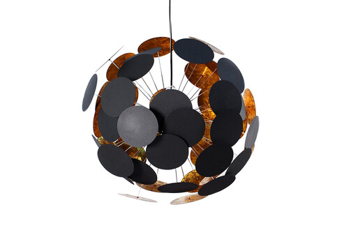 Rippvalgusti INFINITY must / kuldne, 65x65xH65 cm