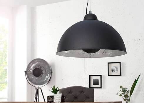 Rippvalgusti STUDIO must / hõbe, 55x55xH35 cm