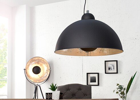 Rippvalgusti STUDIO must / hõbe, 55x55xH35 cm