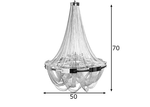 Rippvalgusti ROYAL hõbe, 50x50xH70 cm