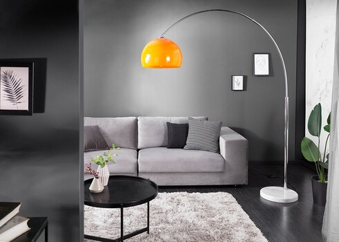 Põrandavalgusti BIG BOW oranž / hõbe, 150-160xH175-205 cm