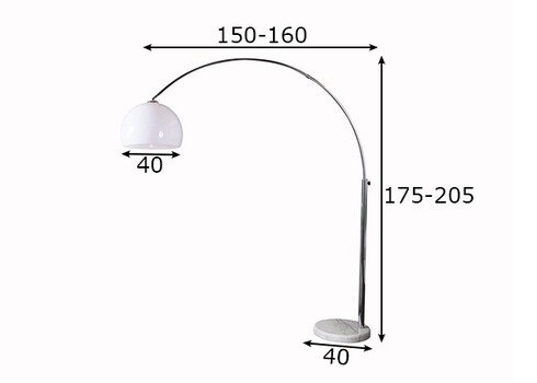 Põrandavalgusti BIG BOW hõbe, 150-160xH170-210 cm