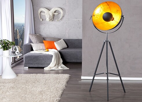 Põrandavalgusti STUDIO must / kuldne, 55x55xH160 cm