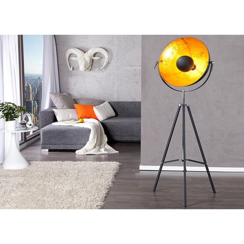 Põrandavalgusti STUDIO must / kuldne, 55x55xH160 cm