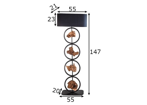 Põrandavalgusti ELEMENTS must, 55x21xH147 cm